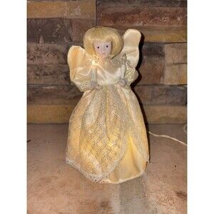 Vintage 10 Light Electrified Porcelain Head Angel Tree Topper w/Box